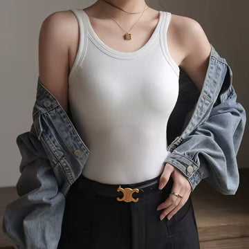 SleekFit - Ladies Summer Built-In Bra Tank Top