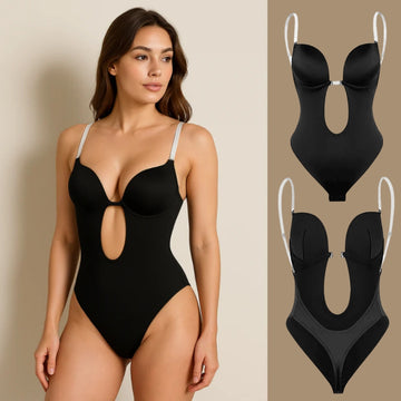 ShaperFit - Deep V-Neck Backless Bodysuit Shapewear